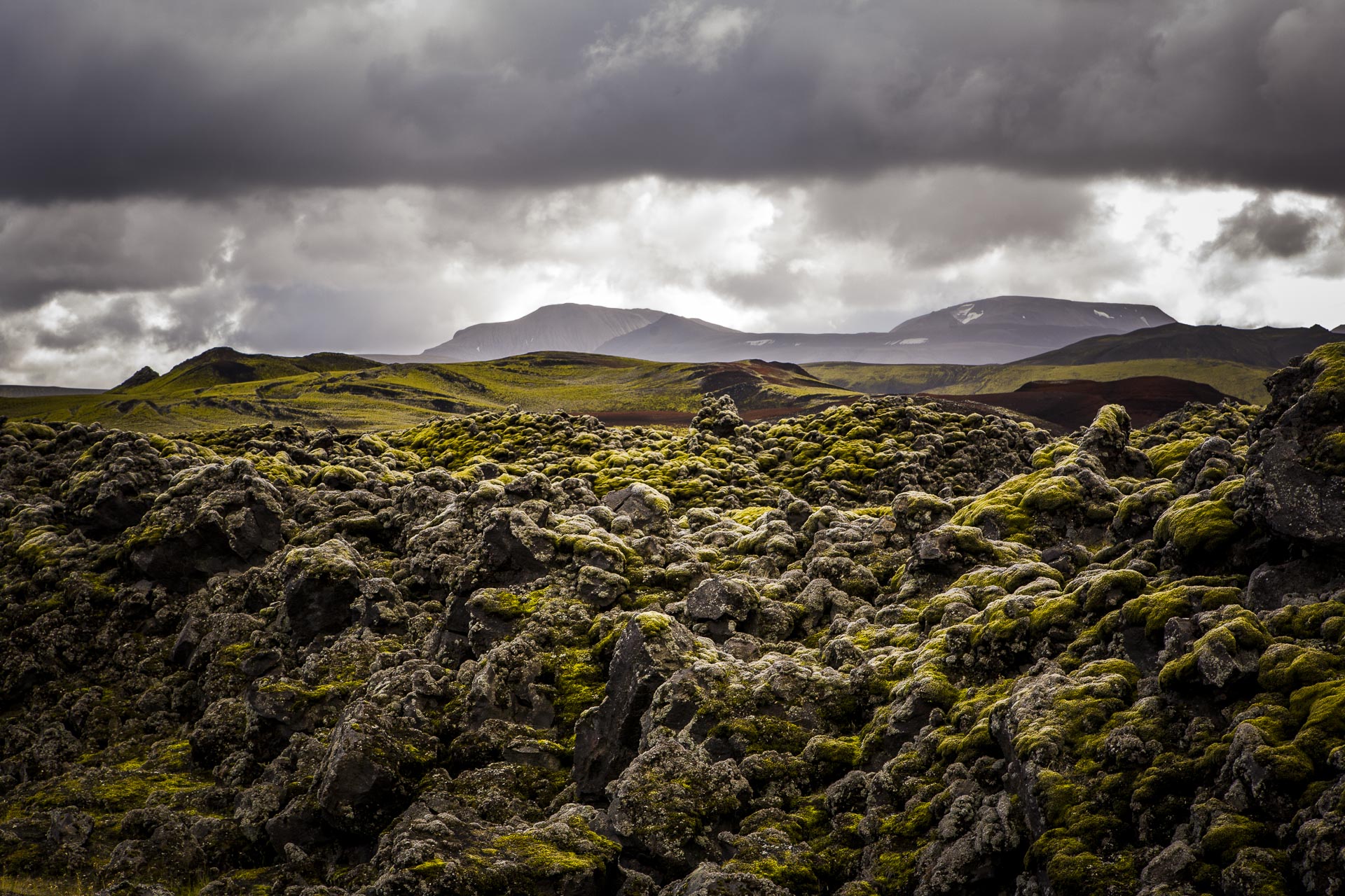 Paysage Fjallabak champ de lave, Suðurland, Islande