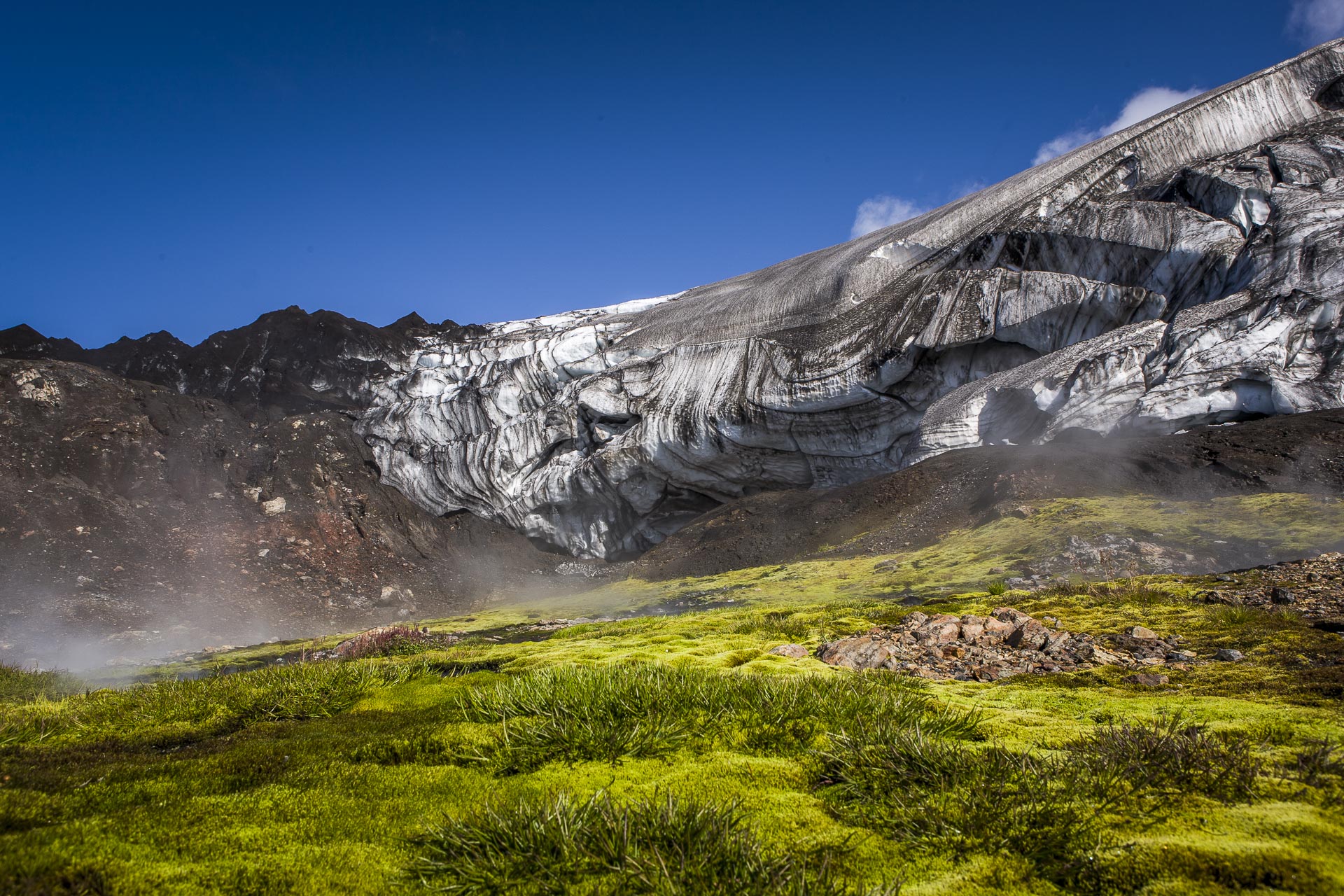 Front de glacier,  Landmannalaugar, Suðurland, Islande