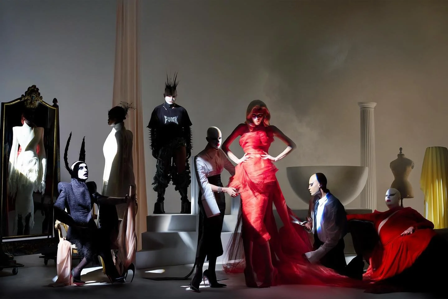 Incredible images. Incredible people. @nick_knight and @matieresfecales wanted to create their own take on an atelier and this is what we created together. I love it. Also, I could watch Nick photograph @col.thedoll all day 🩷 bravo 👏🏻 
Set design 