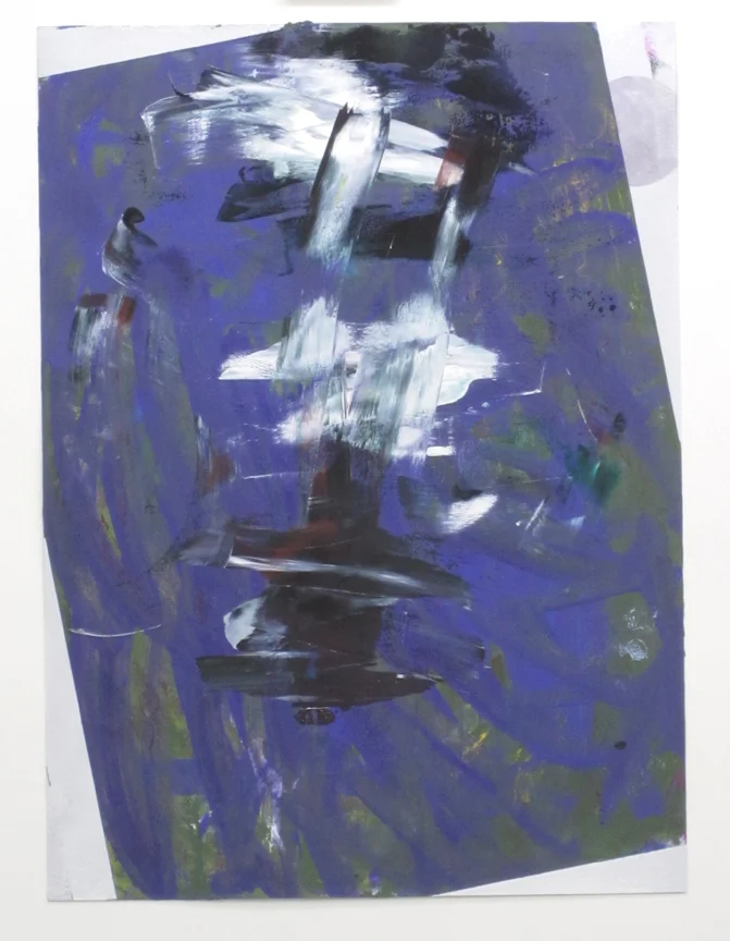   Slate , 30" x 22", oil &amp; watercolor on paper, 2012. 