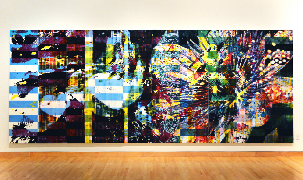   A Plane is Pocket in the Corners of the Mind , oil on canvas, 96" x 240", 2014. 