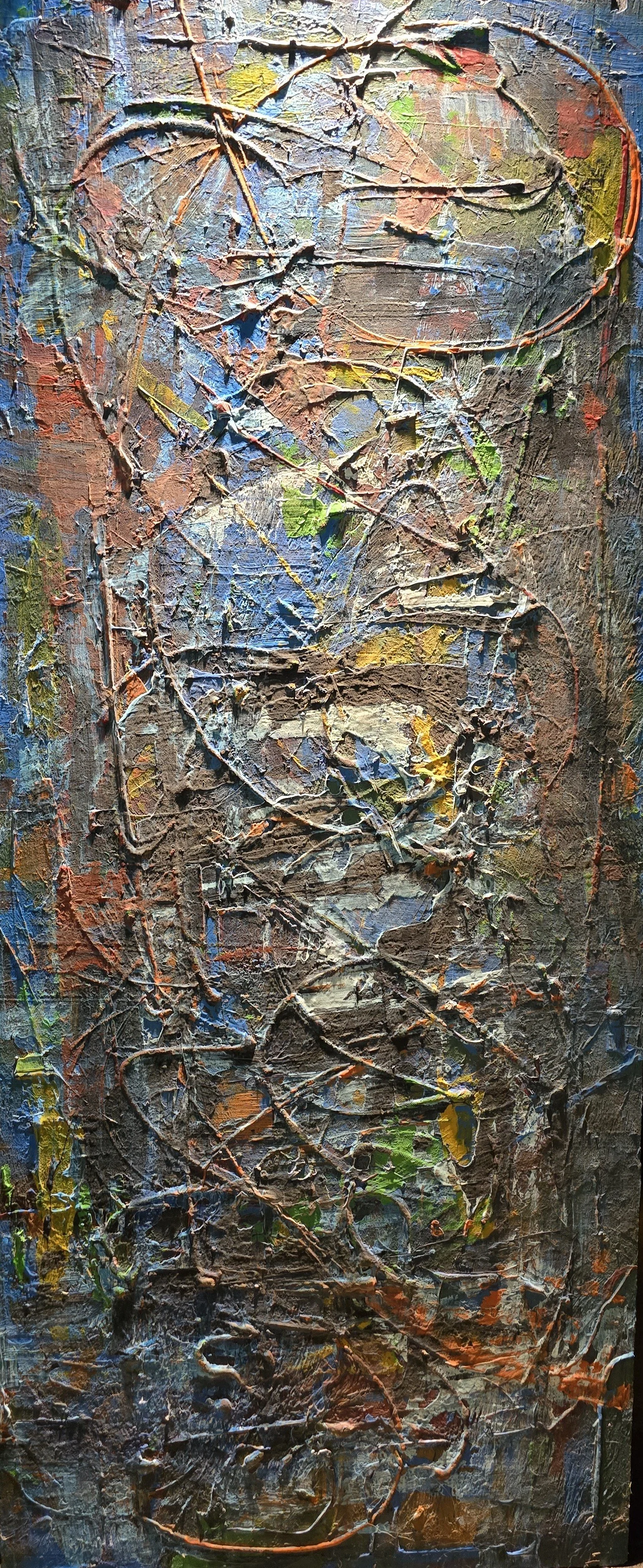 Abstracted Space #3, 49x20, Acrylic on board ($1500)