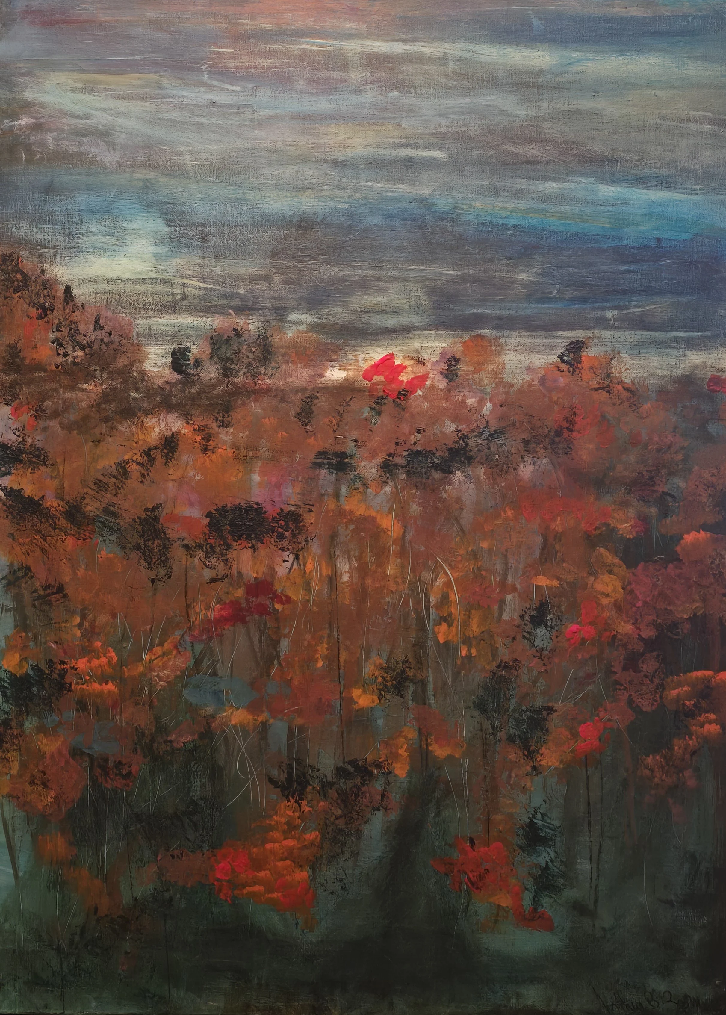 Fields of Fall, 47x34.5, Acrylic ($1600)