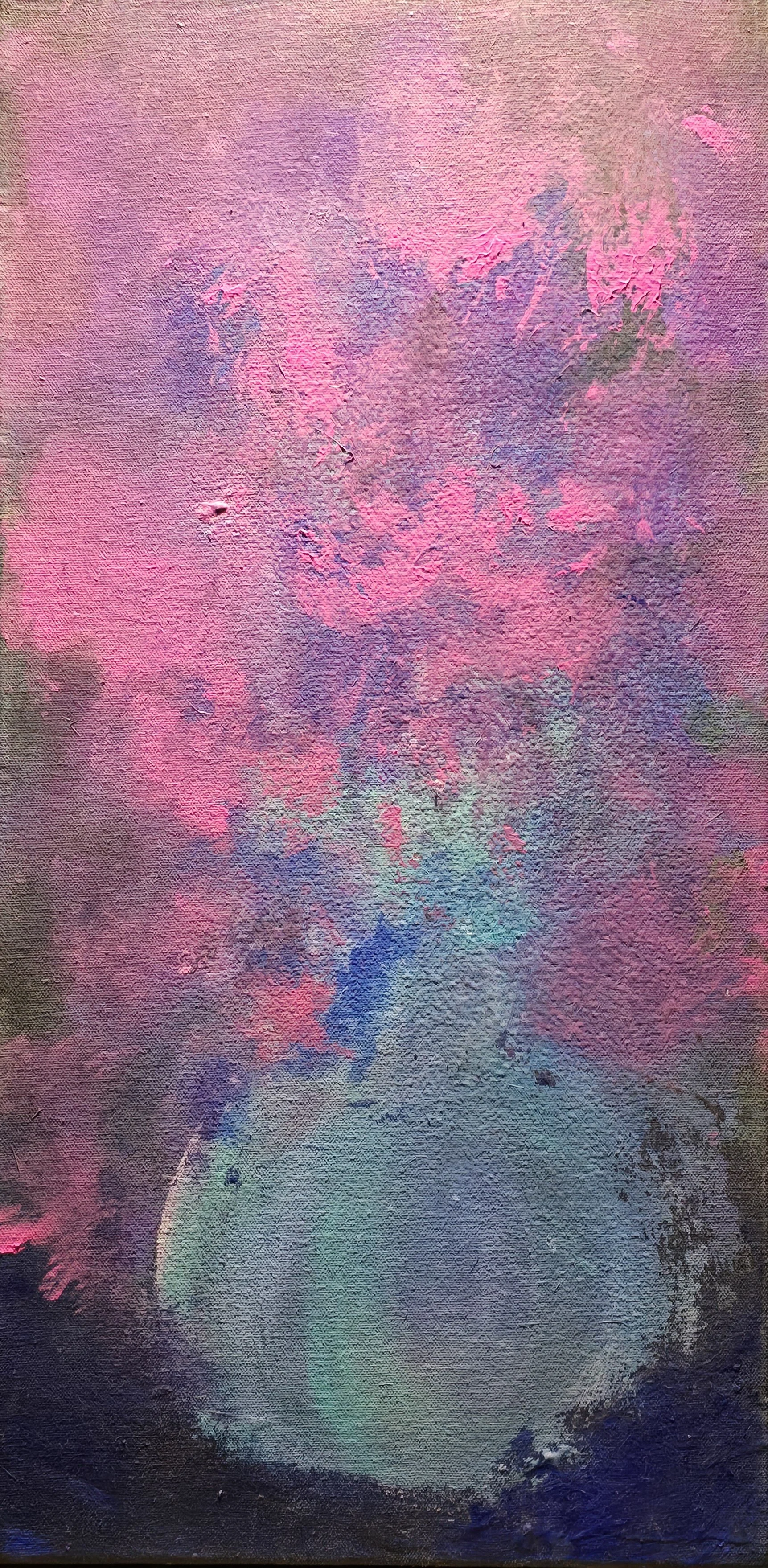 Magenta Day Bouquet, 24x12, Acrylic ($650)