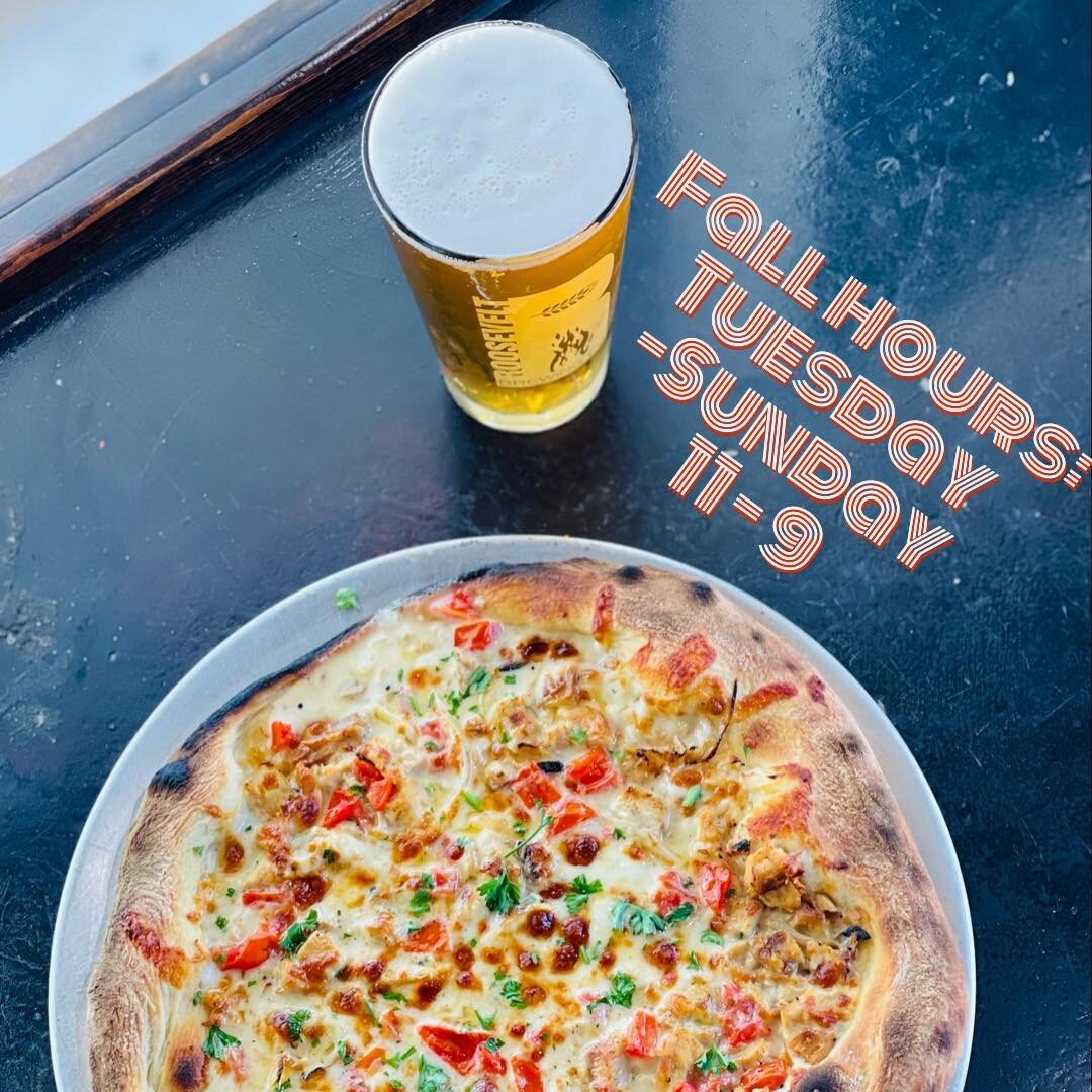 Come check us out for artisan pizza and locally brewed beer!  Fall hours are Tuesday - Sunday 11 - 9!
Call us at 575-CAN-BREW or place your takeout order online at www.rooseveltbrewing.com.  Delivery is available through DoorDash coming soon!  Cheers