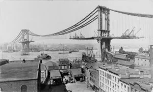 Manhattan Bridge em construção 1910