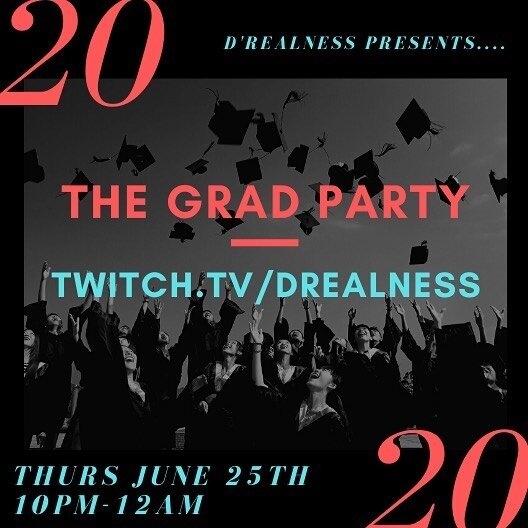 This Thursday night during my twitch livestream I&rsquo;m going to do what I&rsquo;ve been doing for the past 6 years at this time......DJ the grad after-party. From 10pm-12am tune in and check out what a Scarborough grad party sounds like. Link in b