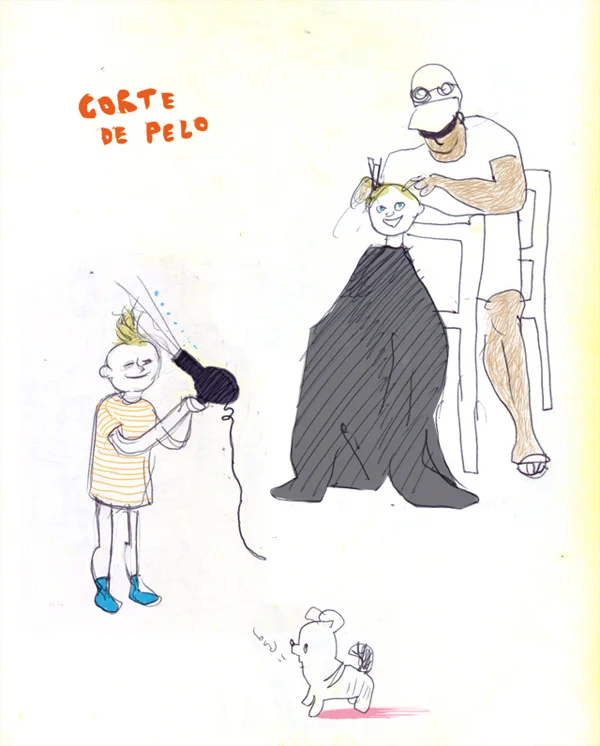 Corte de pelo Ballpoint pen and color in Photoshop - (2011)