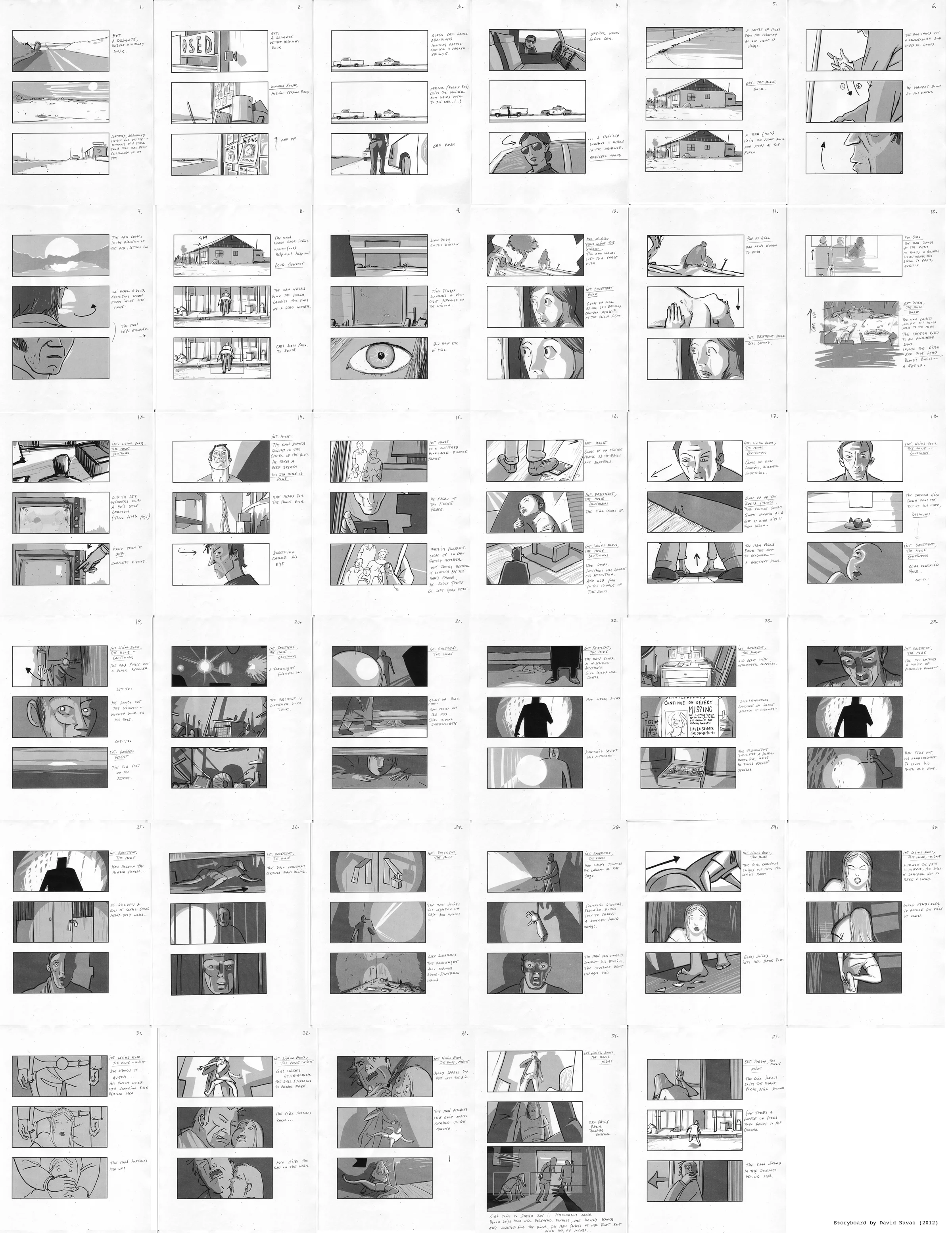 Storyboard for short film "Luna" by Antonio Perez. Winner of best short film screamfest la 2013. Winner: best cinematography hollywood horrorfest 2014 Nominee: best cinematography sacramento horror film fest Official selection: zompire the undead film festival