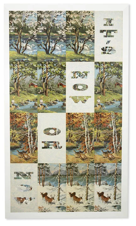 It's Now or Now, 2005, 72 x 40", vintage paint-by-number panels, collection of Jason Mraz