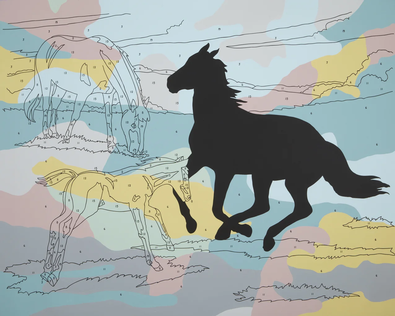  Leave a Mark (pastel) 2012, 48 x 60", &nbsp;silkscreen, house paint on canvas,&nbsp;&nbsp;private collection 
