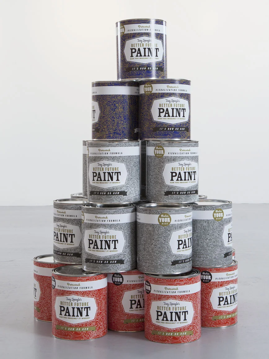 Better Future Paint (red, gray & blue / yellow), 2012, installation