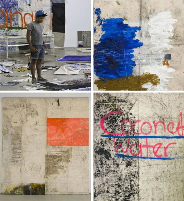 Oscar Murillo was the first artist to have a residency at The Rubell Family Collection in Miami. The Rubells bought all 50 pieces he created while there.
