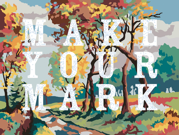  Make Your Mark, 2013, 46 x 58", archival pigment, house paint on canvas 