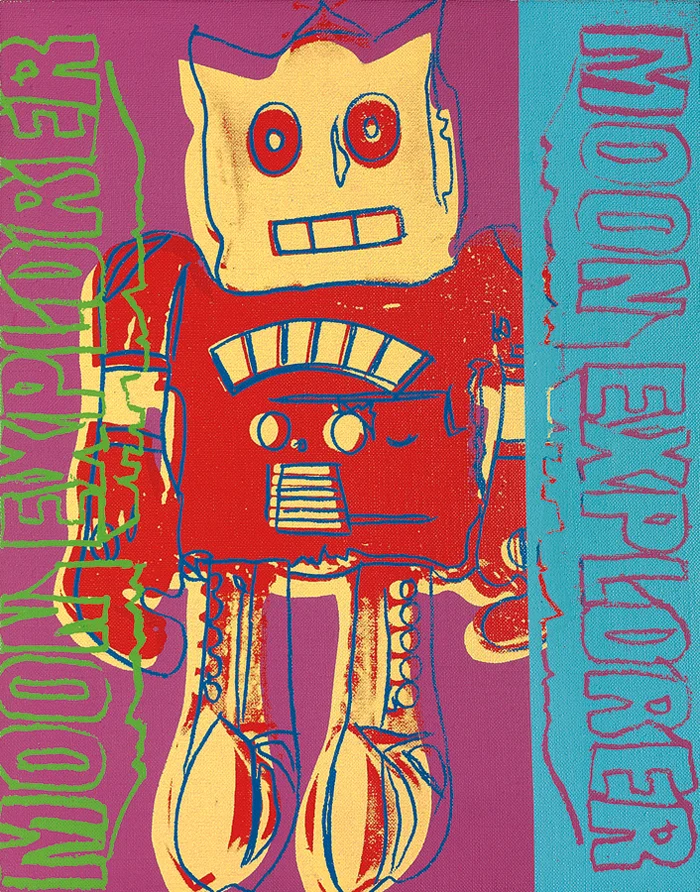 Andy Warhol, Toy Painting, Moon Explorer, 1983 Acrylic and silkscreen ink on canvas 14 x 11 inches