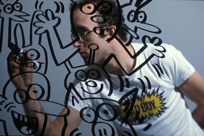 Tseng Kwong Chi photo of Keith Haring, Bad Boy, Bordeaux France, 1985