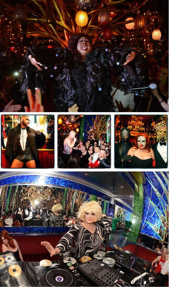 Latrice Motherf*cking Royale; Francois Sagat; Andy Bell of Erasure in concert; masked guests; The Lady Bunny spinning