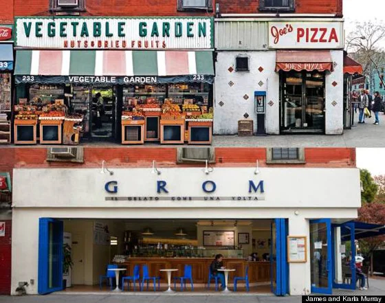 A grocery store and mediocre pizza joint once stood at Bleecker Street, replaced by Grom, which has THE best gelato in New York, btw