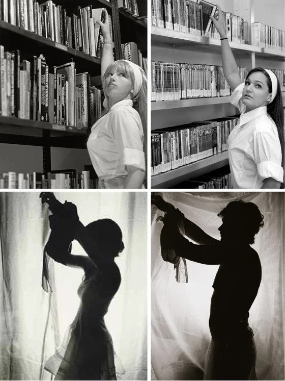 Top; Cindy Sherman, unknown hommage: Bottom; Cindy Sherman, James Franco