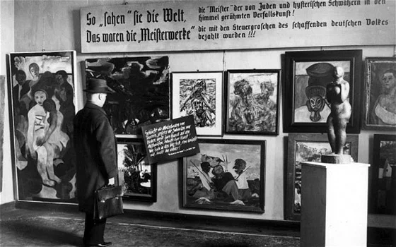 Hitler's “Degenerate Art” exhibit toured the country and was seen by hundreds of thousands of Germans