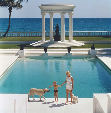 C.Z. Guest and her son Alexander at their home Villa Artemis in Palm Beach, 1955