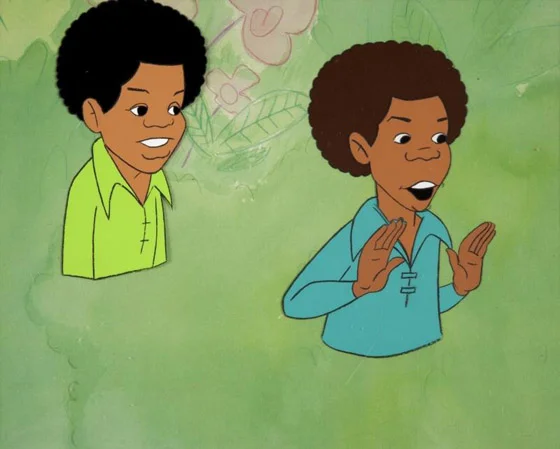An animated cel from the Jackson Five cartoon show
