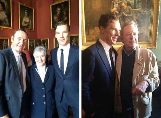 Kevin Spacey, Sister Agnes Curley and Benedict Cumberbatch, photo by Casey DeFranco; Benedict with Albert Finney