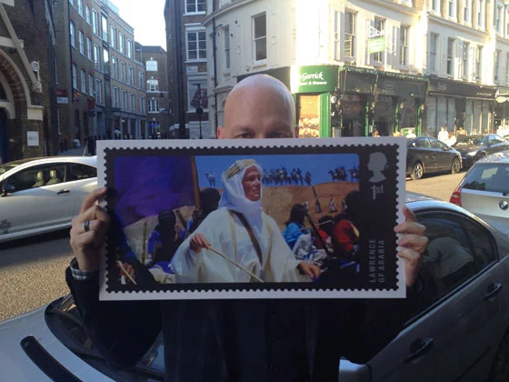 Me with the new Peter O’Toole stamp outside The Garrick