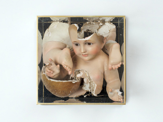 Easyjet Jesus, 2010. Late 19th century plaster figure of Jesus