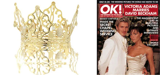 The wedding crown of Posh & Becks, as they were known