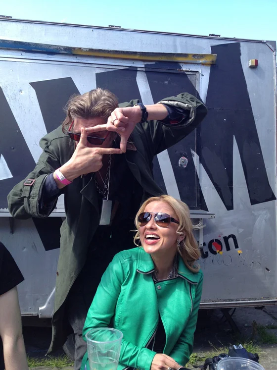 Nick Reynolds of Alabama 3 with girlfriend Simona Nica of Transylvania (seriously)