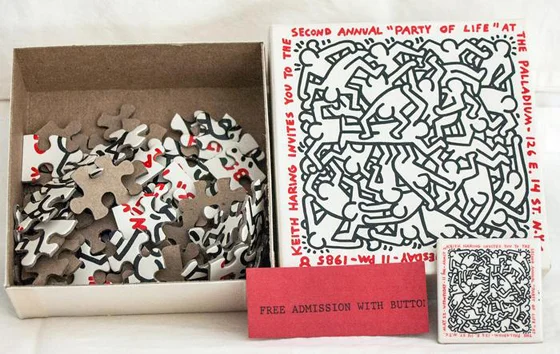 Puzzle invite to Keith Haring’s second “Party of Life” at The Palladium