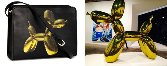 H & M balloon dog purse is 50 bucks and the museum version in orange just sold at auction for 58 million