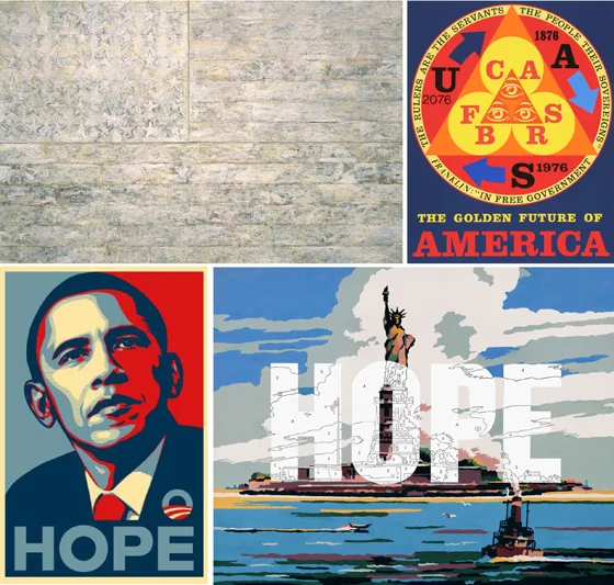 Jasper Johns, Robert Indiana, Shepard Fairey, Trey Speegle