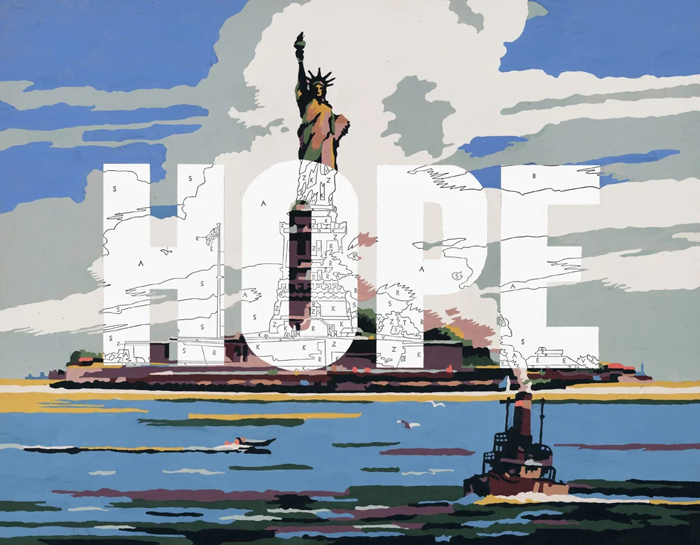Hope, 2008, acrylic on vintage paint by number, private collection