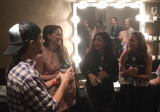 Backstage after the concert with Jason and friends