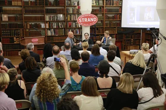 L to R; Trey Speegle, Joan Juliet Buck and Lucy Sisman speaking at the Strand bookstore in NYC, July 17, 2014