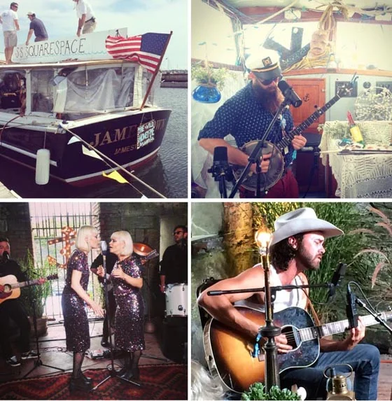 The SS Squarespace set sail with The Wild Honey Pie filming Tall Trees; both Lucius & Shakey Graves performances were filmed in Squarespace Studios by The Wild Honey Pie too