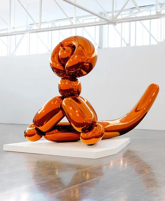 Balloon Monkey (orange) was just shown for the first time last year at Gagosian in Chelsea