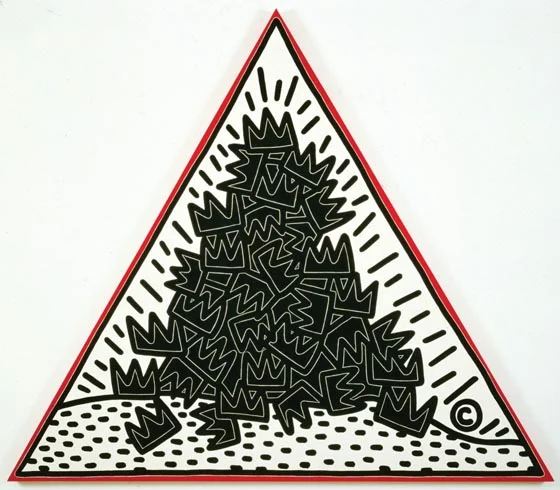A pile of crowns for Jean Michel Basquiat. His street tag was SAMO, with a crown “logo”
