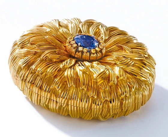 18 KT GOLD & SAPPHIRE COMPACT, SCHLUMBERGER FOR TIFFANY & CO. Est. $15,000 — 20,000; Sold $43,750