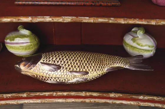 A CHELSEA CARP TUREEN AND COVER CIRCA 1755, Est. $8,000 — 12,000; Sold $40,000