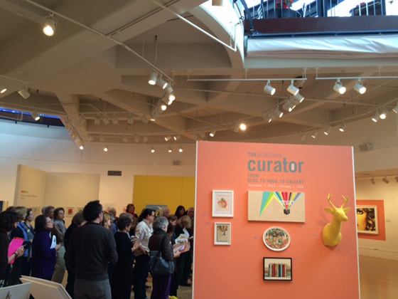 The crowd of docents listening to Danielle speak about each artist