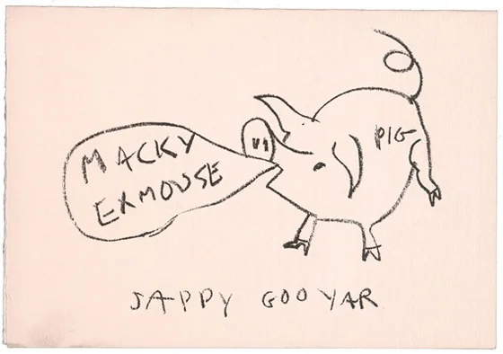 Claes Oldenburg’s card to Sam Wagstaff, sent around 1965.