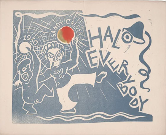 Alexander Calder’s 1929 New Year’s card was signed with his nickname, ‘Sandy.’