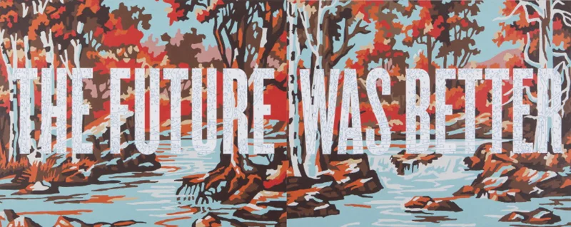 Trey Speegle, The Future was Better, 2012, 48 x 120", archival pigment, house paint on canvas
