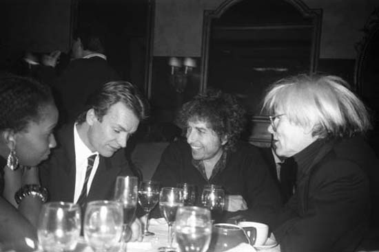Sting, Bob Dylan And Andy Warhol, New York City, 1986