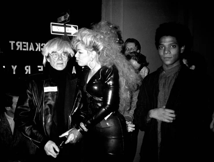Andy Warhol, Jean-Michel Basquiat at an Outlaw party in NYC 1986 in an abandoned subway station. “It was totally illegal and so fun. The party lasted 20 minutes before it was closed down.”