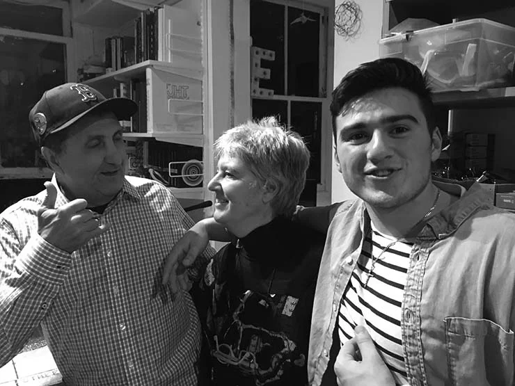 Pete, Yo and son, Luca in her studio, Dec. ‘18
