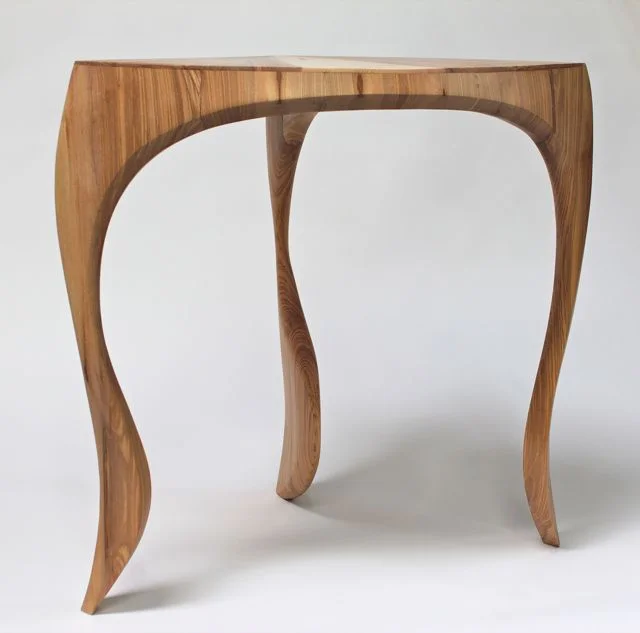 Corner table: solid English ash, number one of an edition of three